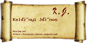 Kelényi János névjegykártya
